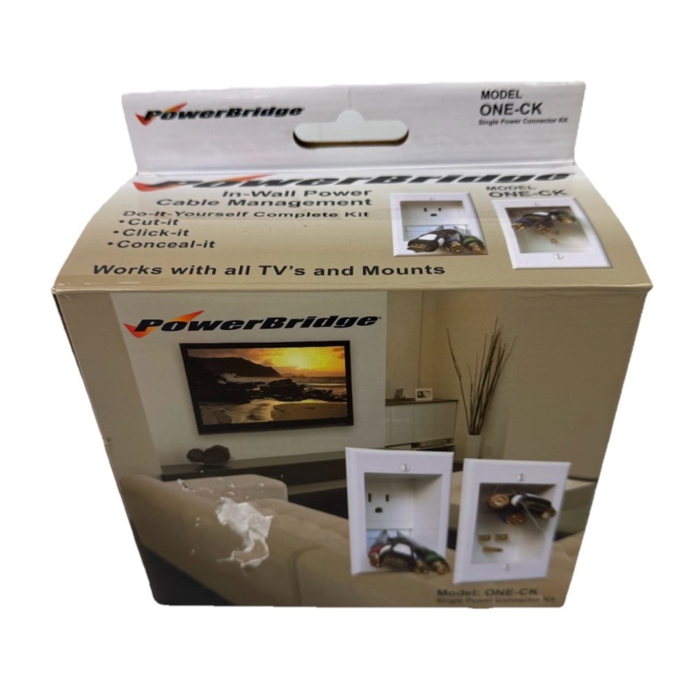 PowerBridge ONE-CK Single Power Outlet Connector Kit In-Wall Cable Management